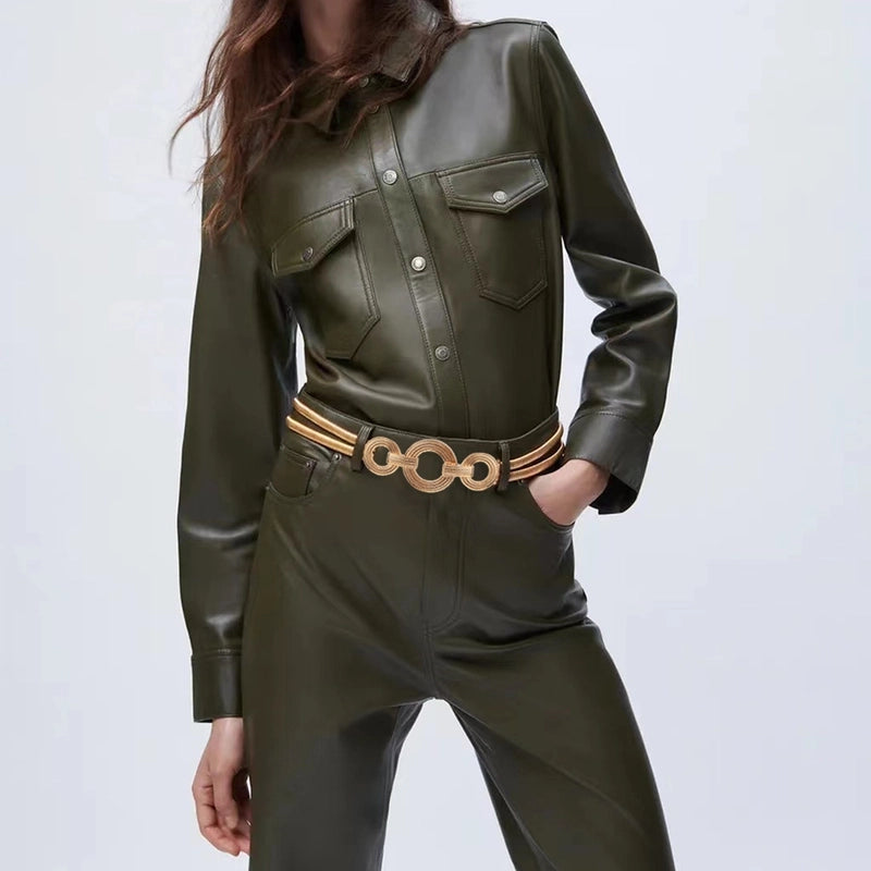 Basic Solid Color Metal Unisex Chain Belts