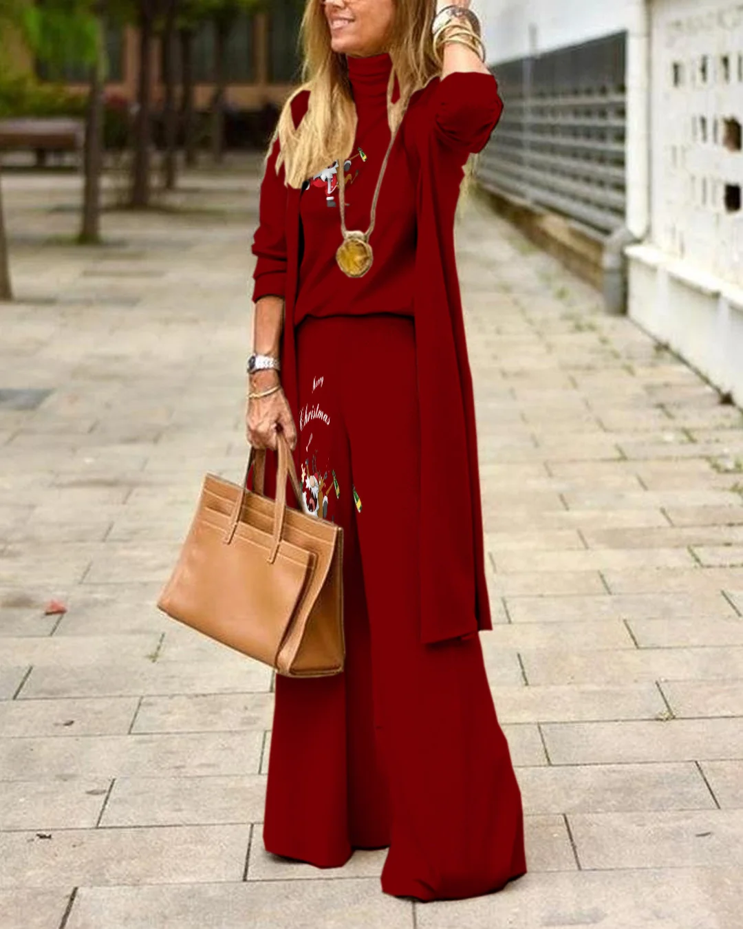 Herringbone Sweater Three-Piece Suit c5e8