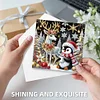 (US Only)6PCS Christmas Penguin DIY Diamond Art Greeting Cards Congratulations Cards