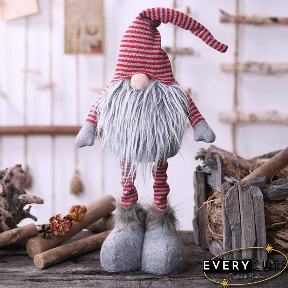 Oternal Handmade Swedish Gnome, Scandinavian Tomte, Yule Santa Nisse, Nordic Figurine, Plush Elf Toy, Home Decor, Winter Table Ornament, Christmas Decorations, Holiday Presents - 24 Inches (Gray)