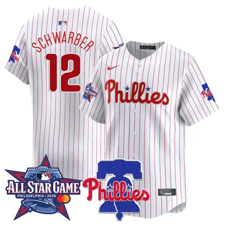 Men's Philadelphia Phillies #12 Kyle Schwarber White 2026 MLB All-Star Jersey ZY98