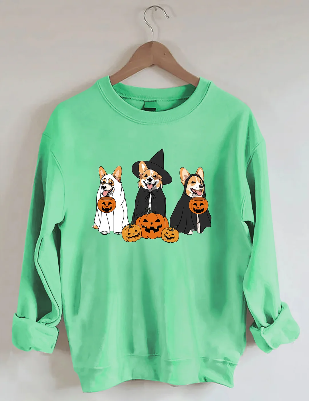 Ghost And Witch Corgi Dog Halloween Sweatshirt