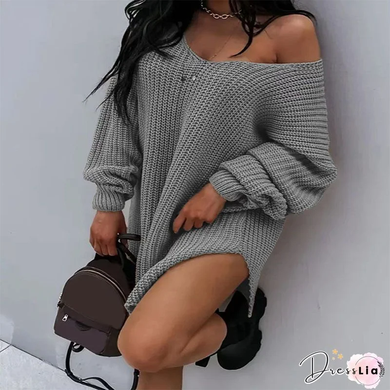 Off Shoulder Puff Sleeve Sweater