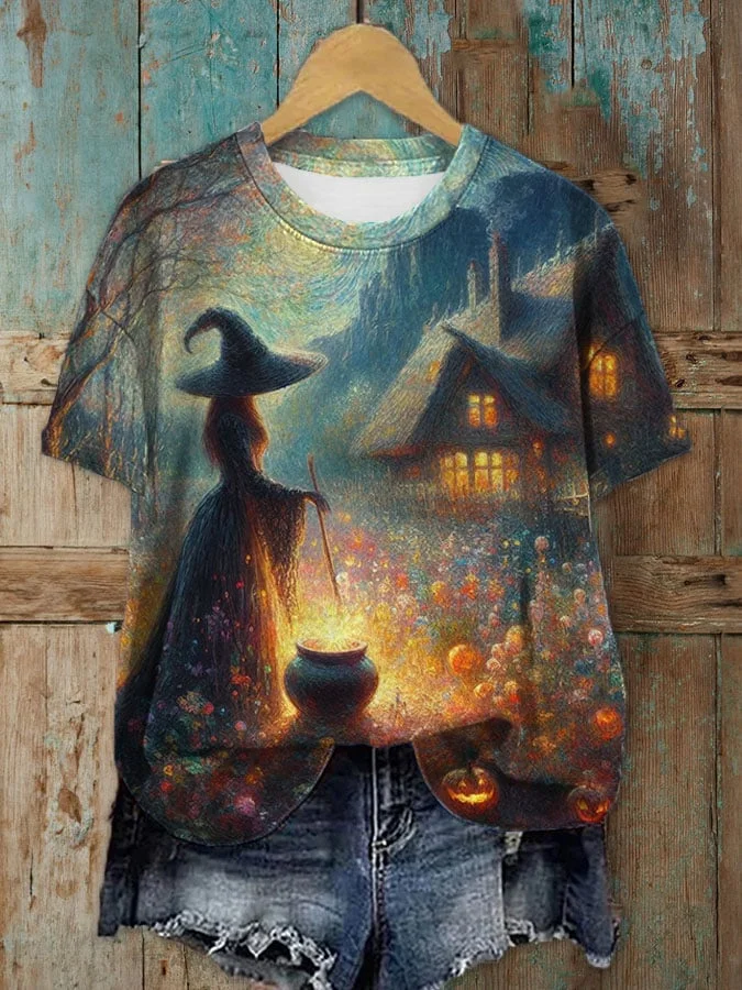 Women's Witch Print T-Shirt