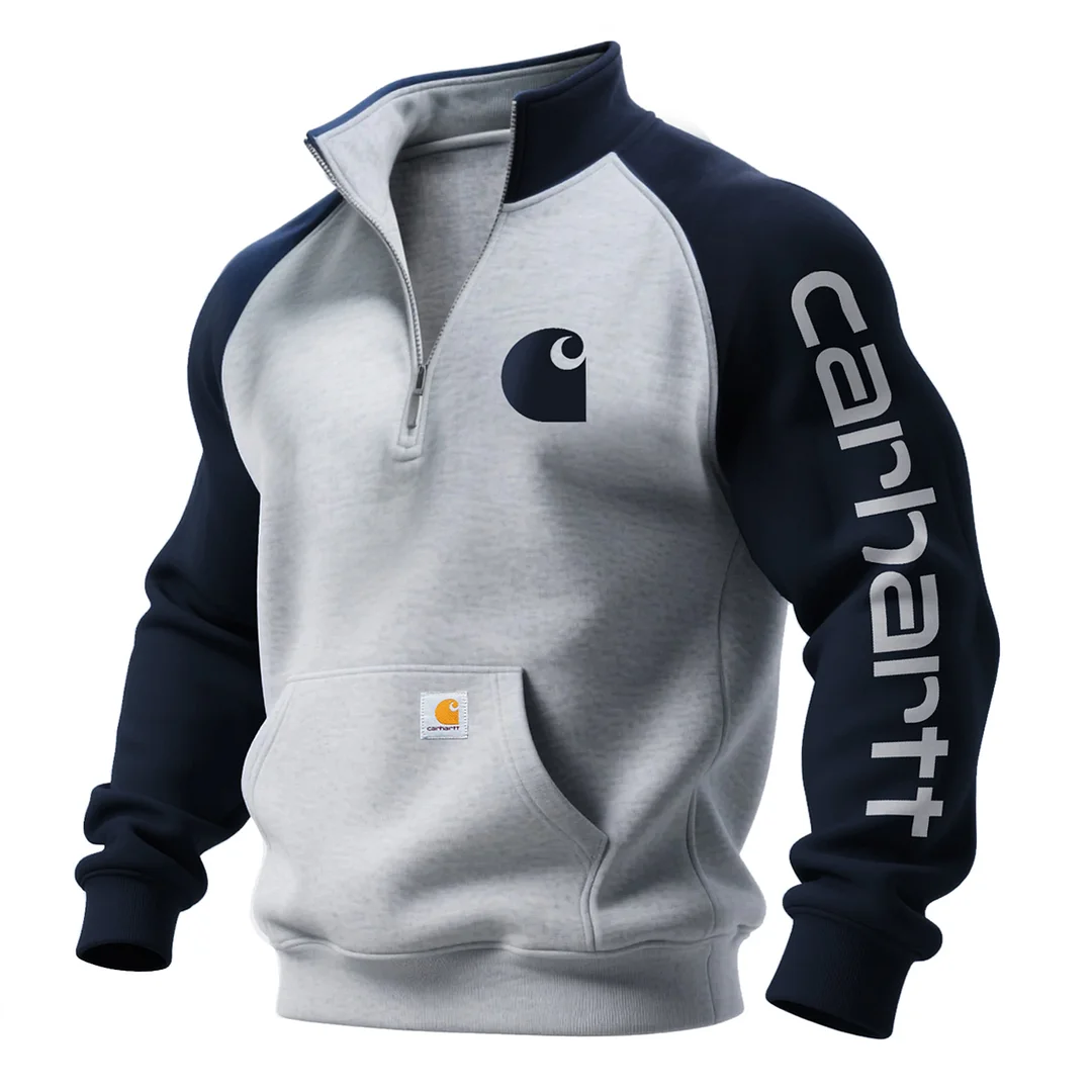 Loose Casual Contrast Color Raglan Sleeve Stand Collar Sweatshirt-inspireuse