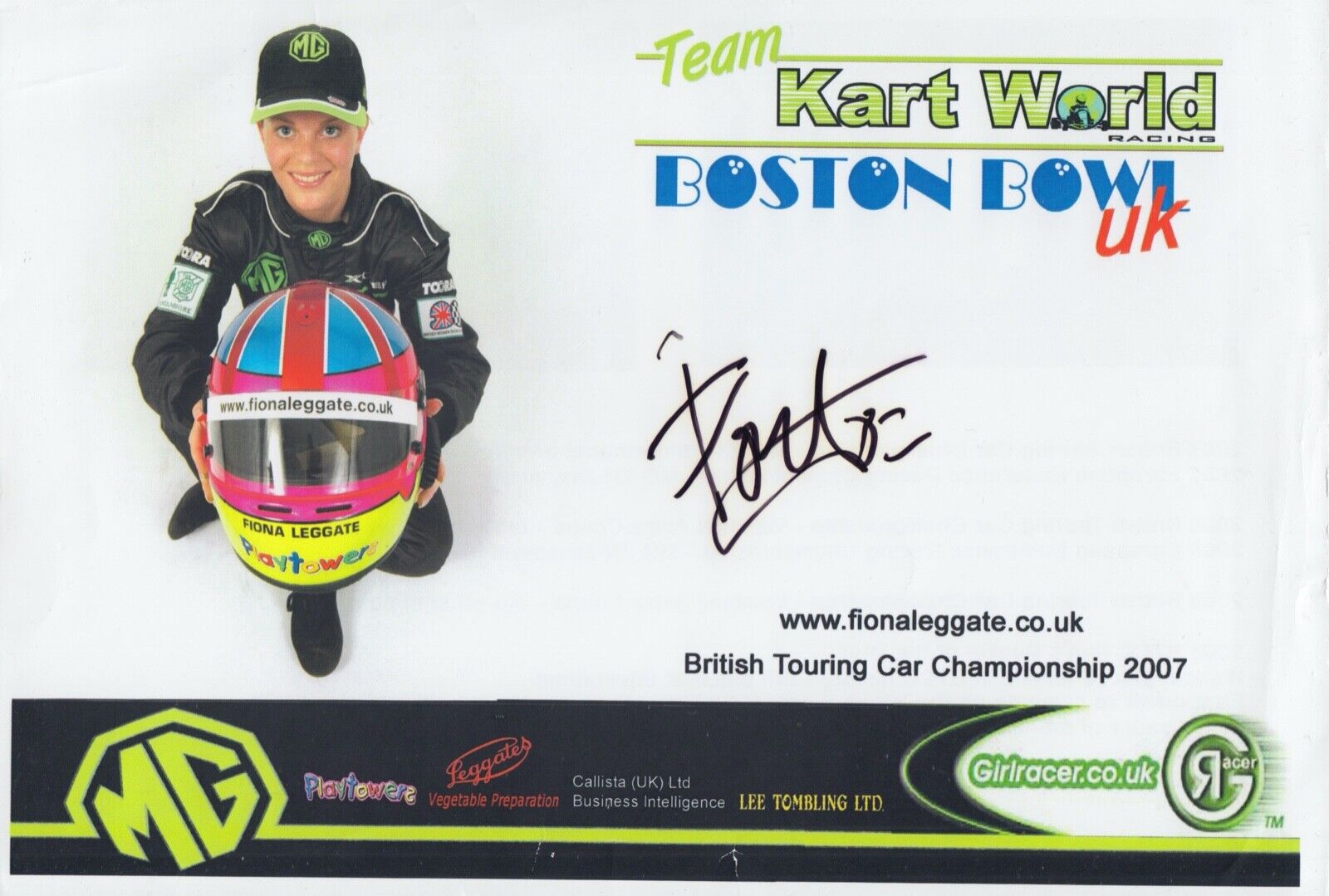 Fiona Leggate Hand Signed 12x8 Photo Poster painting Touring Cars Autograph