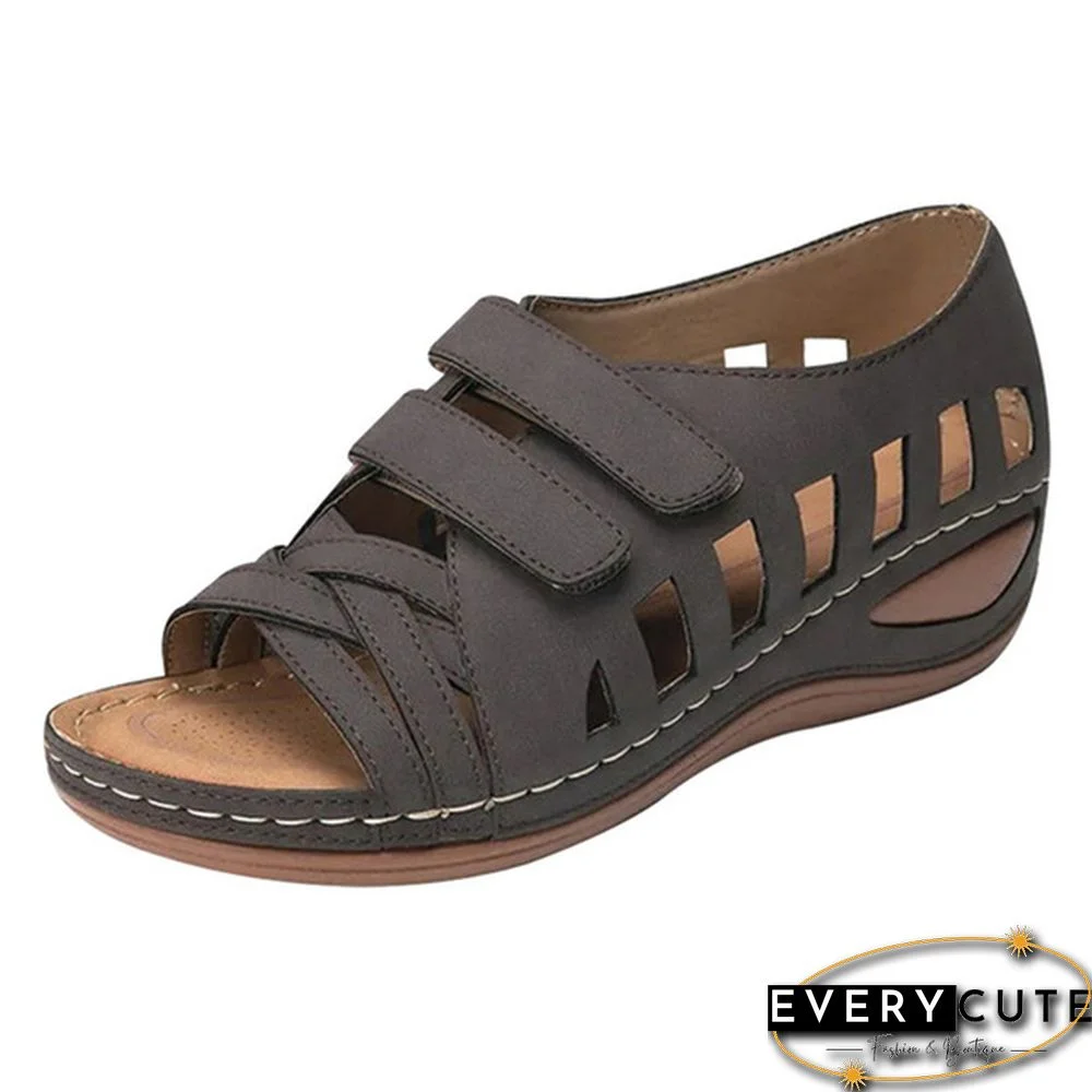 Fashion Women Summer Casual Shoes Hollow-out Leather Sandals Single Shoes Peas Shoes Ladies Loafers