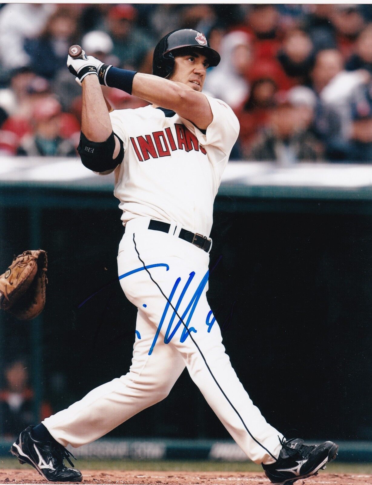 TRAVIS HAFNER CLEVELAND INDIANS ACTION SIGNED 8x10