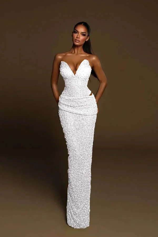 Luxurious Green Beaded Pearls Sheath Prom Dress ZT0662
