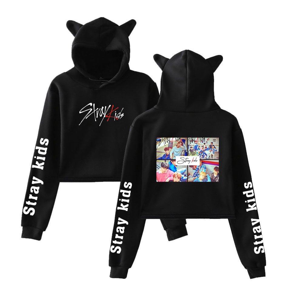 Stray Kids Double-sided Printing Cat ear Hoodie New Arrival