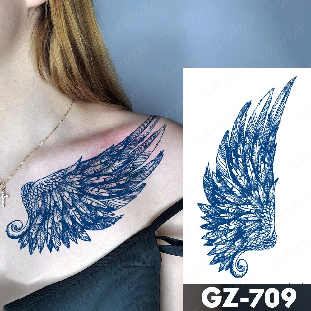 Sdrawing Juice Lasting Ink Waterproof Temporary Tattoo Sticker Genipin Herbal Tatoo Women Body Art Fake Tatto Snake Flower