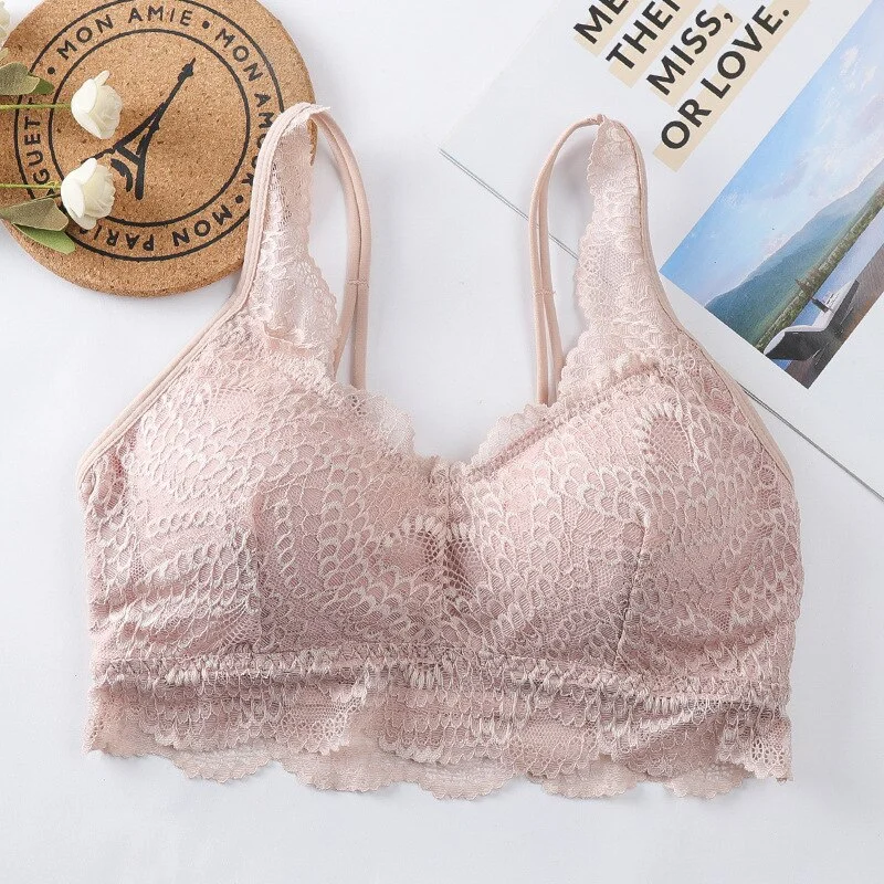 Women Tank Crop Top Beauty Back Women Wide Straps Tops fashion Lingerie Female Underwear Lace Camisole