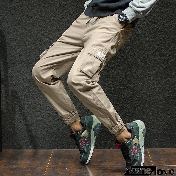 Men Spring Autumn Fashion Casual Sports Versatile Plus Size Solid Color Cargo Jogger Pants