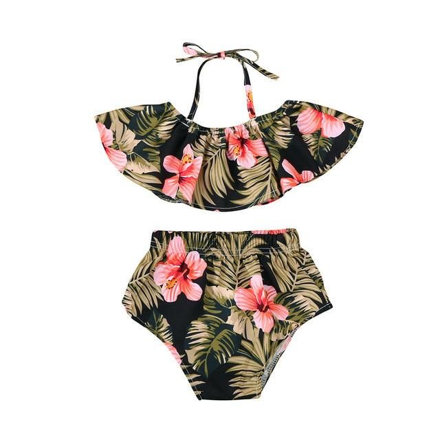 2pcs Tops Baby Girl Vest Top Floral Shorts Pant Outfit