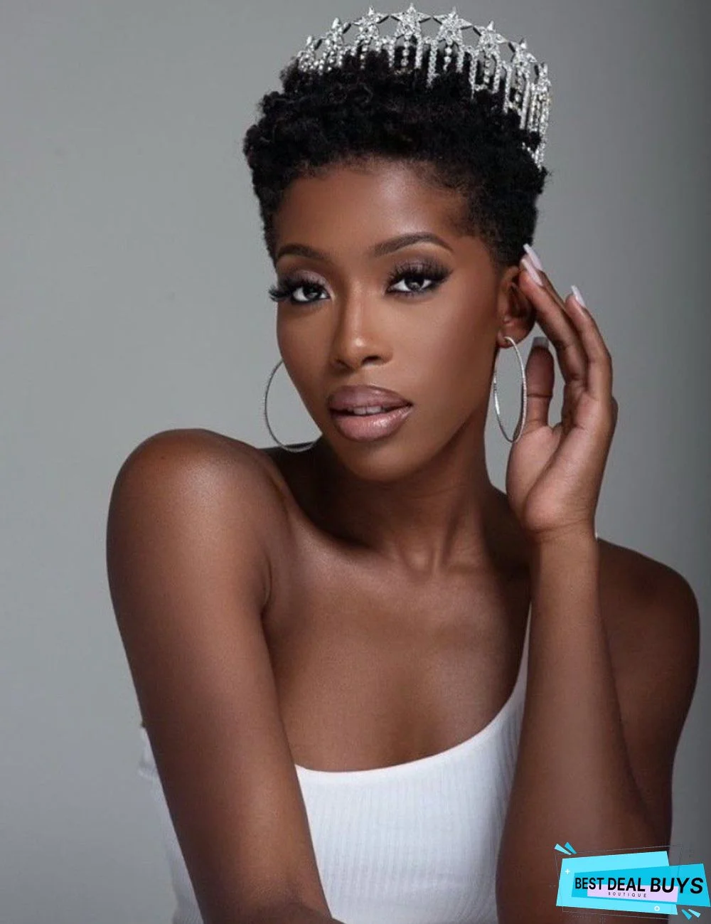 New Small Curly Wig Ladies Short Curly Hair Black