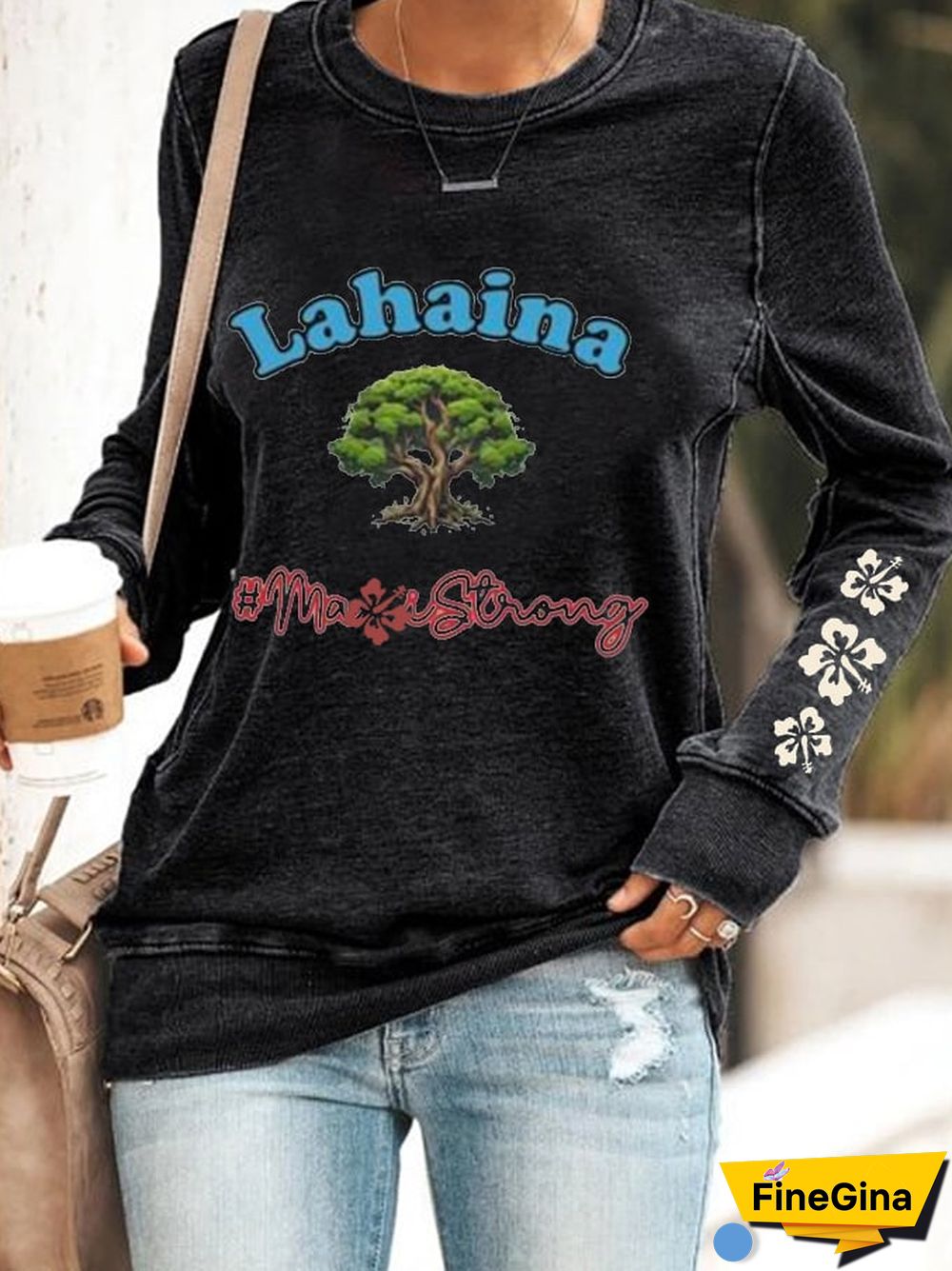 Women's Lahaina Strong Hawaii Print Sweatshirt