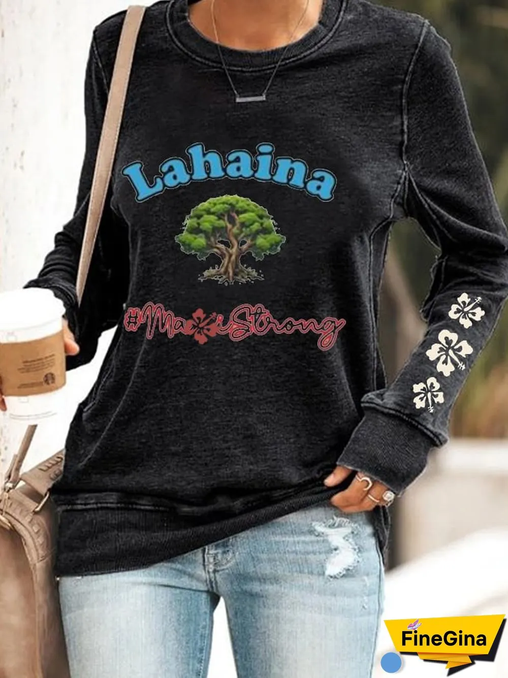 Women's Lahaina Strong Hawaii Print Sweatshirt