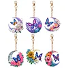 (US Local)6Pcs Double Sided Special Shaped Moon Butterfly Diamond Painting Keychain Decor