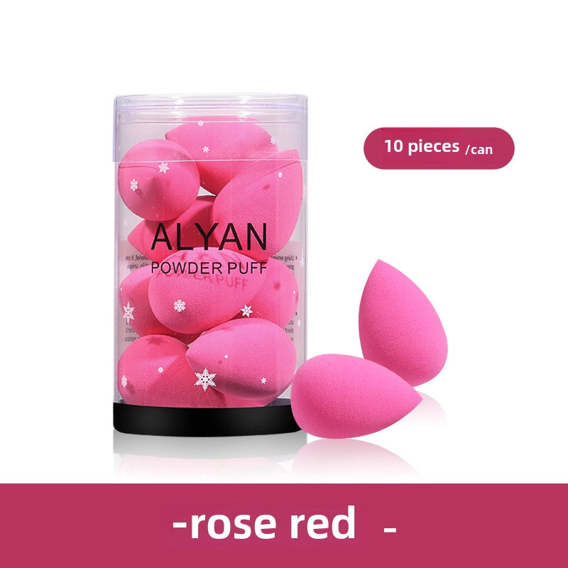 ALYAN Mini Beauty Egg Cylinder 10 Pack Soak Water Enlarged Wet And Dry Cosmetic Sponge Powder Puff Foundation BB