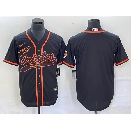 Men's Baltimore Orioles Blank Black Cool Base Stitched Jersey 5QK9