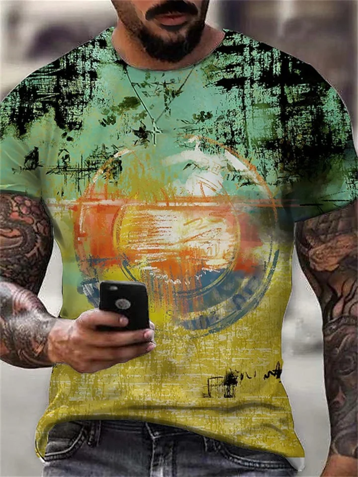 Men's T-shirt Round Neck Graffiti 3D Print S M L XL 2XL 3XL 4XL 5XL | 168DEAL