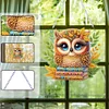 (US Only)Acrylic 2D Flat DIY Book Owl Hanging Diamond Art Kits Wall Door Decoration