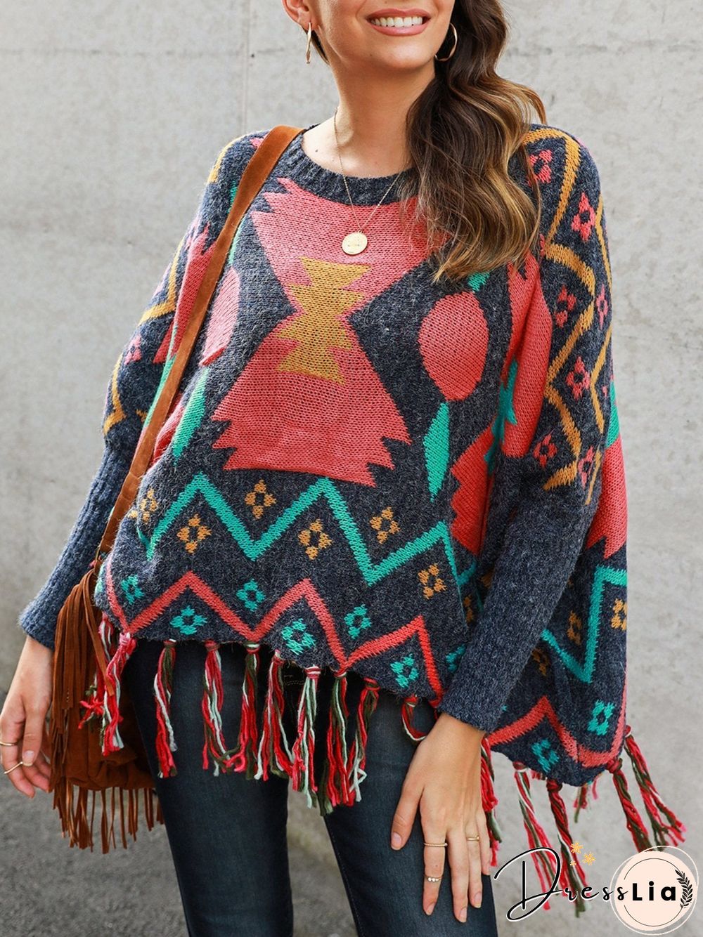Shift Long Sleeve Tribal Boho Sweater