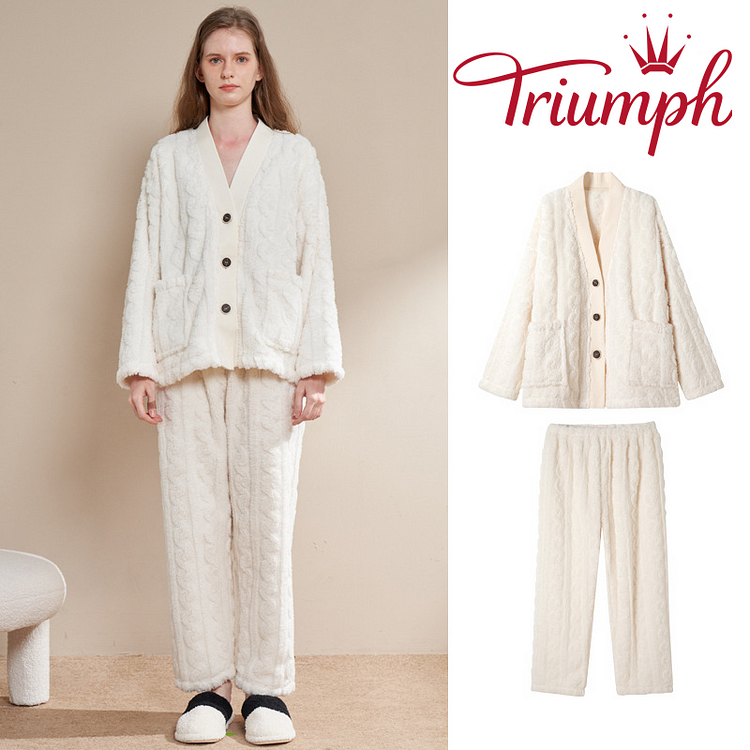 TRIUMPH- Zimowa, puszysta odzież domowa damska z polaru (zestaw 2 szt.)