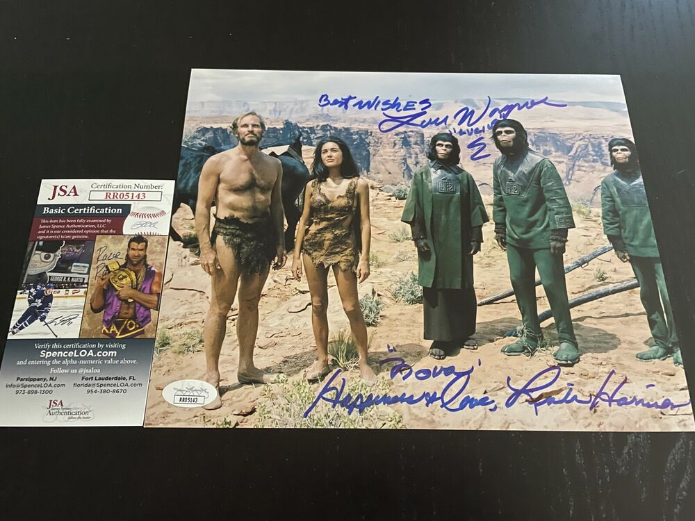 LINDA HARRISON & LOU WAGNER SIGNED 8X10 Photo Poster painting  AUTOGRAPH PLANET APES