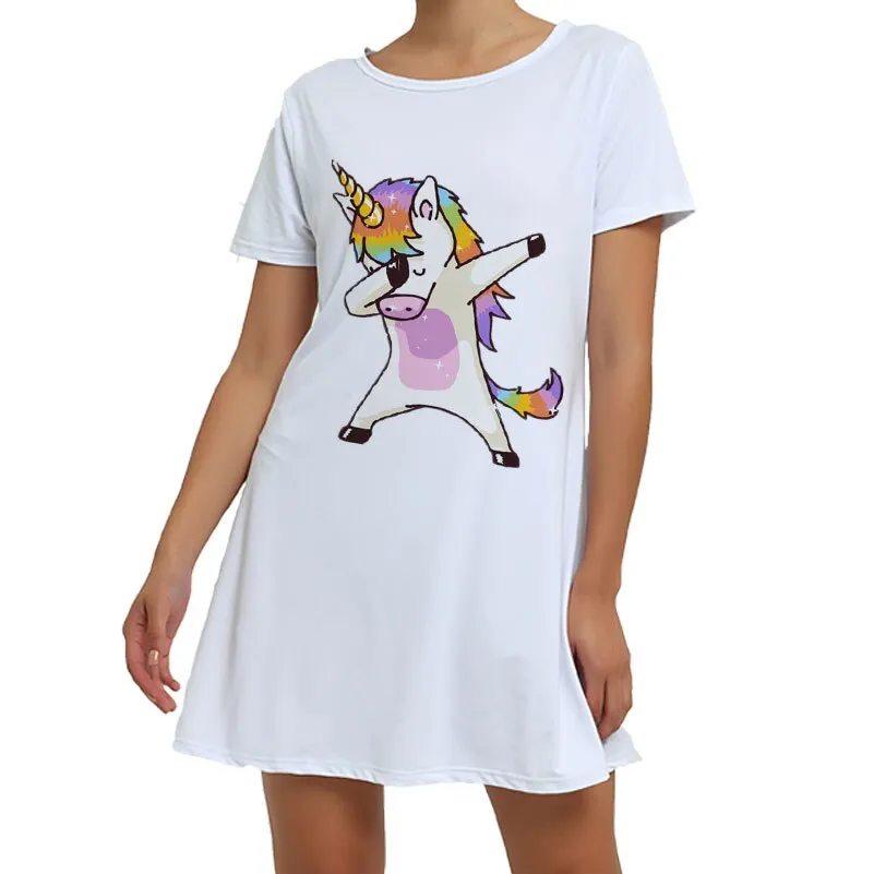 White Unicorn Pajamas Animal Pajamas Winter Nightie Stitch Unicornio Sexy Sleepwear For Women Adults S M L XL XXL