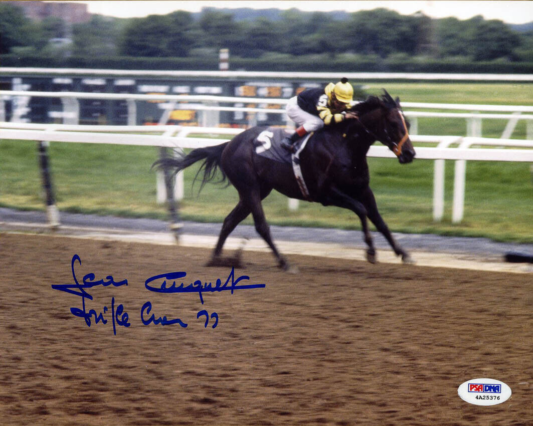 Jean Cruguet SIGNED 8x10 Photo Poster painting + Triple Crown 77 Jockey ITP PSA/DNA AUTOGRAPHED