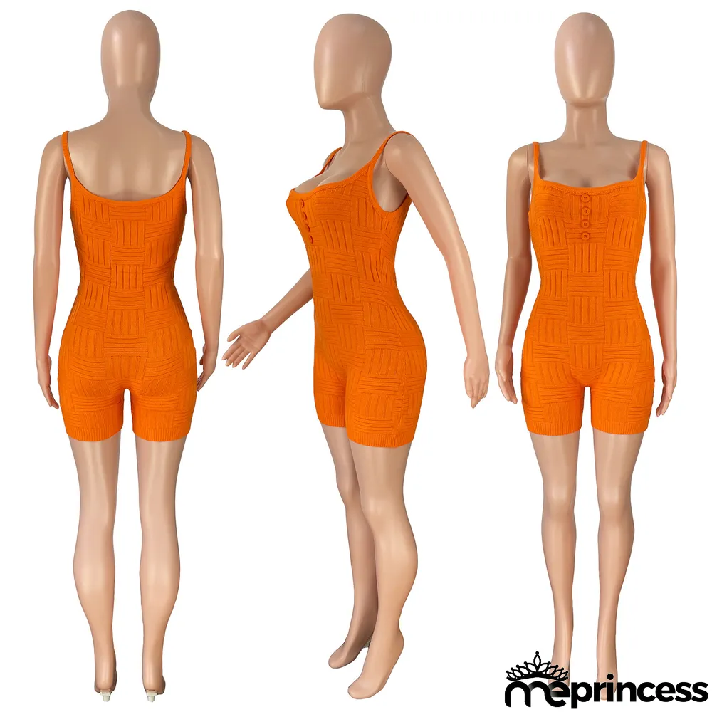 Women's Fashion Sports Knitting Sling Rompers