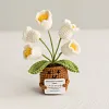 (Finished Product)Crochet Flower Potted Doll with Positive Card Desktop Ornaments, Potted Plants, Bouquets Gift Home Decor