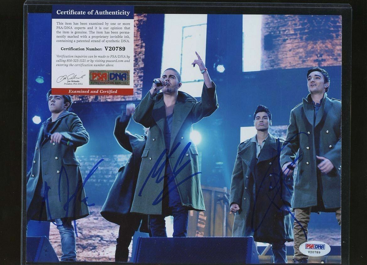 Max George, Tom Parker & Nathan Sykes signed The Wanted 8x10 Photo Poster painting PSA COA (B)