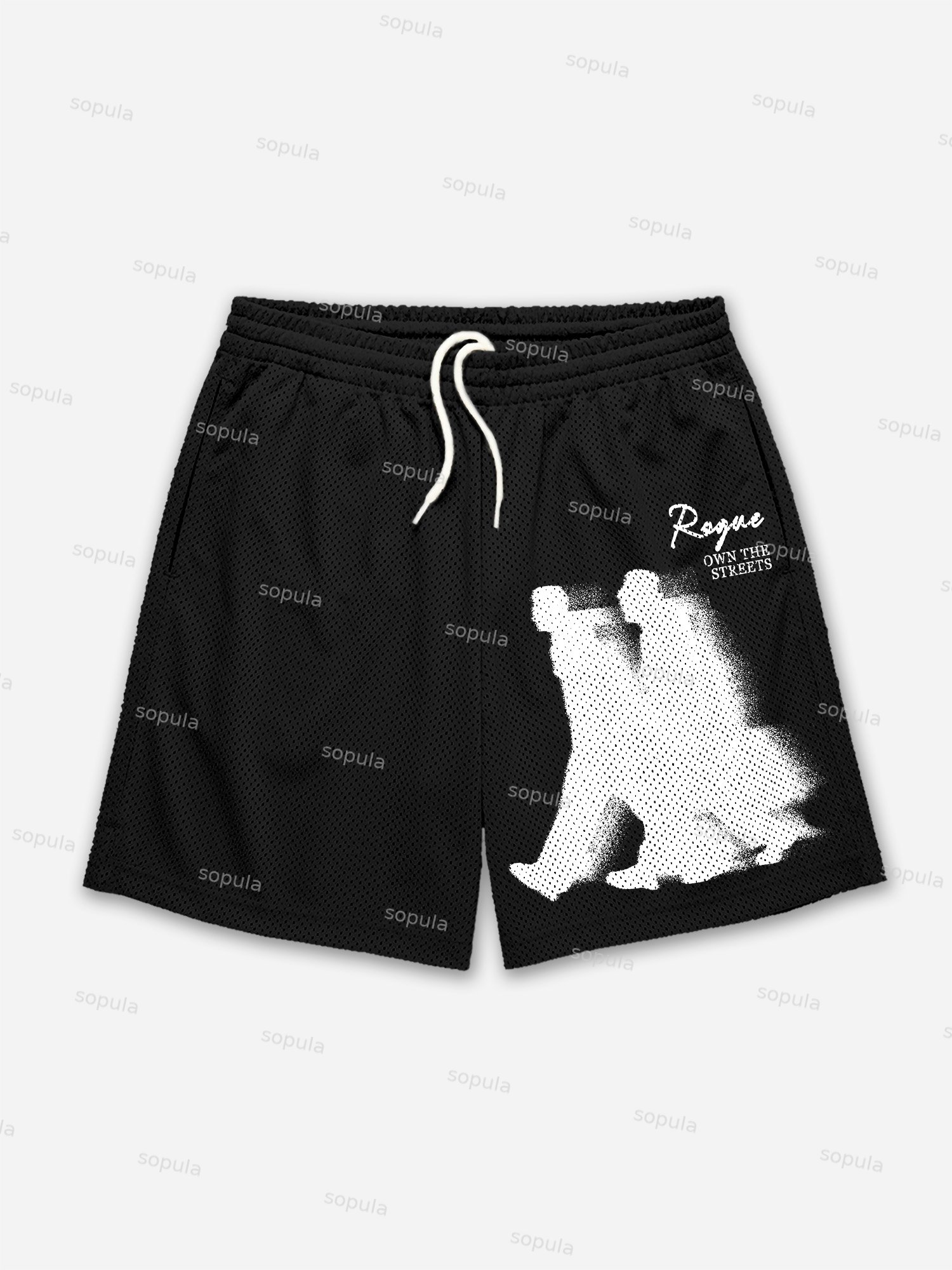 Abstract Graphic Rogue Print Mesh Shorts - Sopula｜Premium Graphic Tees & Graphic Clothing