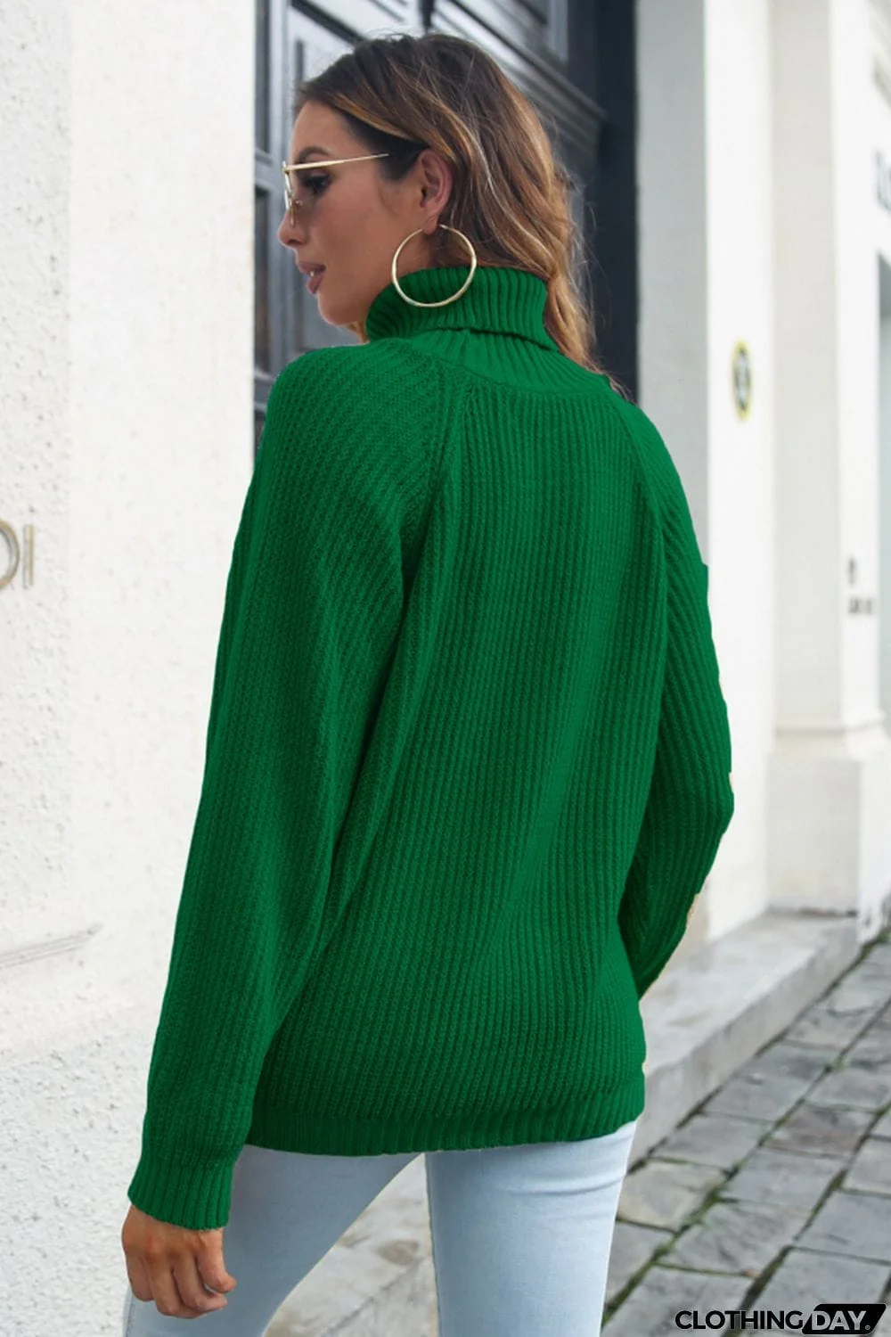 Turtleneck Rib-Knit Sweater