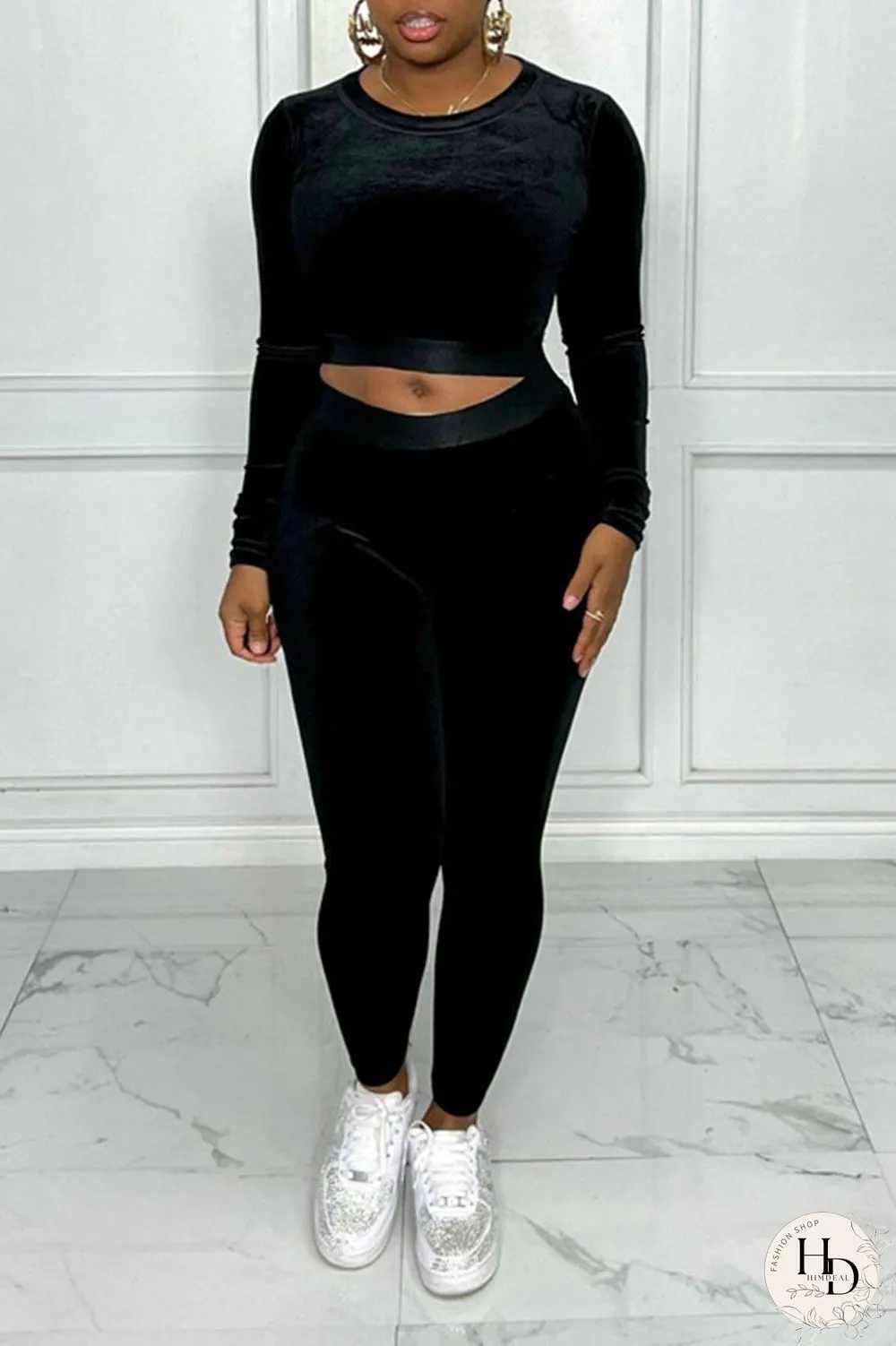 Silver Gray Sexy Solid Split Joint O Neck Long Sleeve Two Pieces
