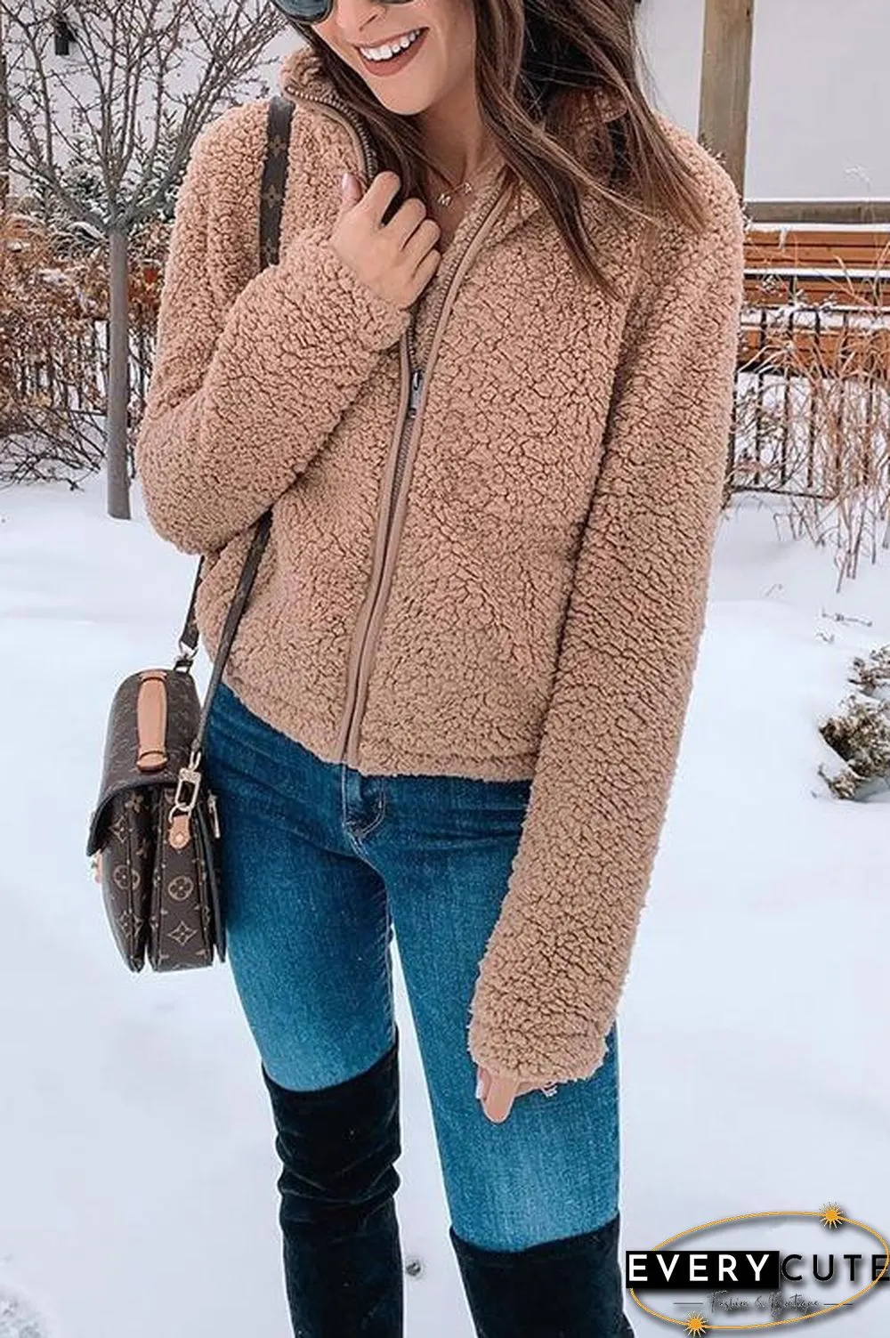 Classical Fluffy  Fleece Zipper Jackets