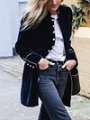 Stylish Urban Stand Collar Buttoned Long Sleeve Loose Outerwear