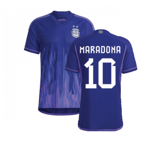 Argentinien Diego Maradona 10 Auswärtstrikot Kinder 2022-2023 Mit Shorts