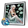 Special Shape Rhinestone Diamond Painting Kit Partial Drill(Lotus Lady)