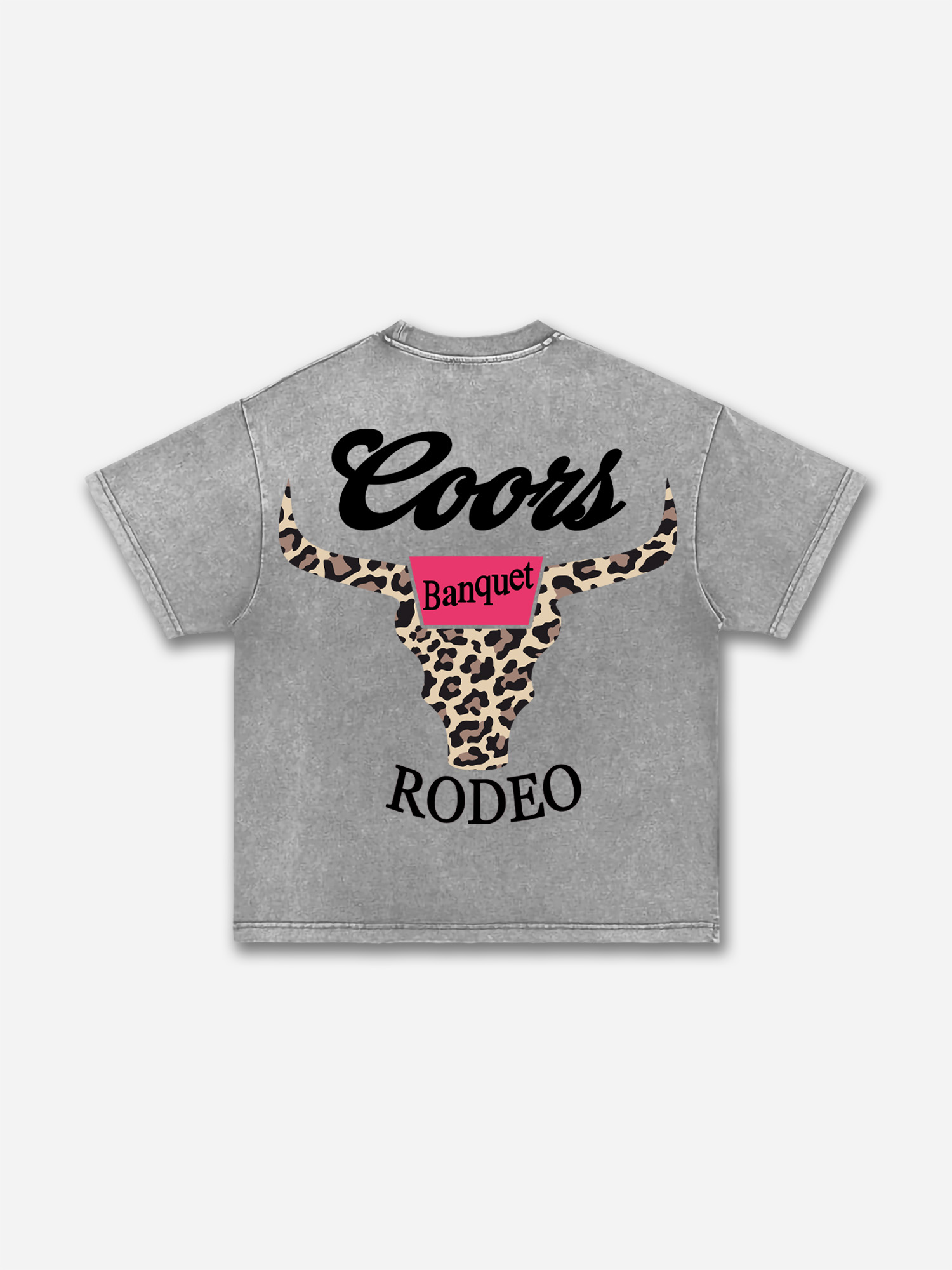 Coors Banquet Rodeo Bull Horn Graphic Acid Washed T-shirt elevenforest