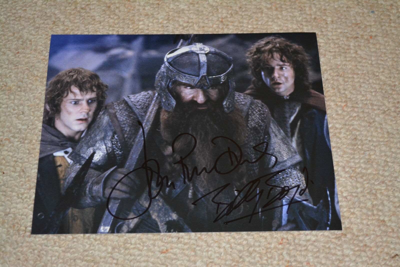 BILLY BOYD & JOHN RHYS-DAVIES signed autograph In Person 8x10 LORD OF THE RINGS