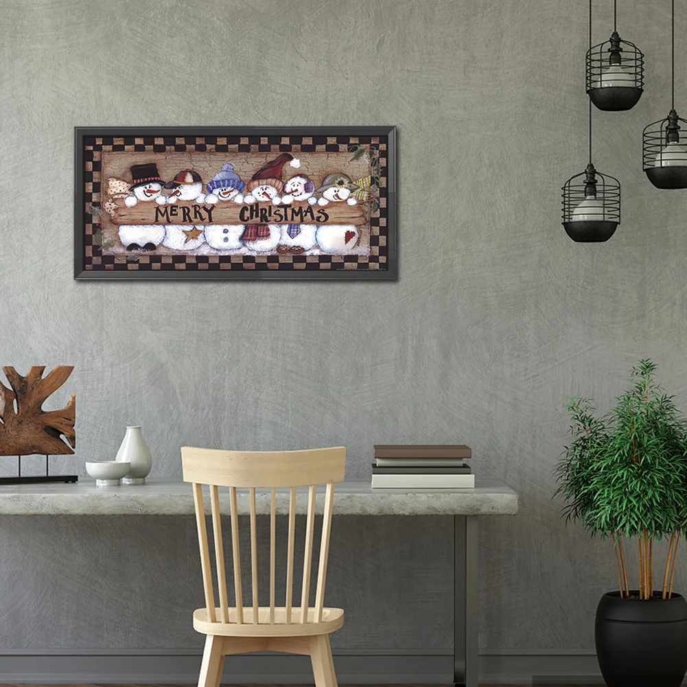 Diamond Painting - Full Round Drill - Snowman(50*25cm)