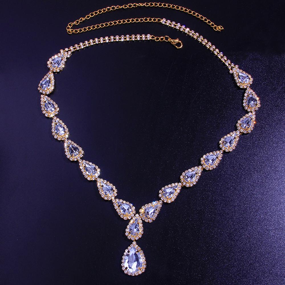 Geometric Colorful Oval Rhinestone Pendant Necklace | Oxredo Shop Ramadan Sale