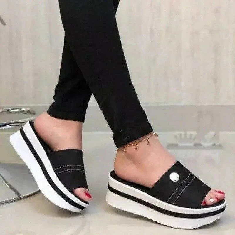 Fashion 2021 New Summer Women's Sandals Peep-Toe Shoes Woman High-Heeled Platfroms Casual Wedges For Women High Heels Shoes