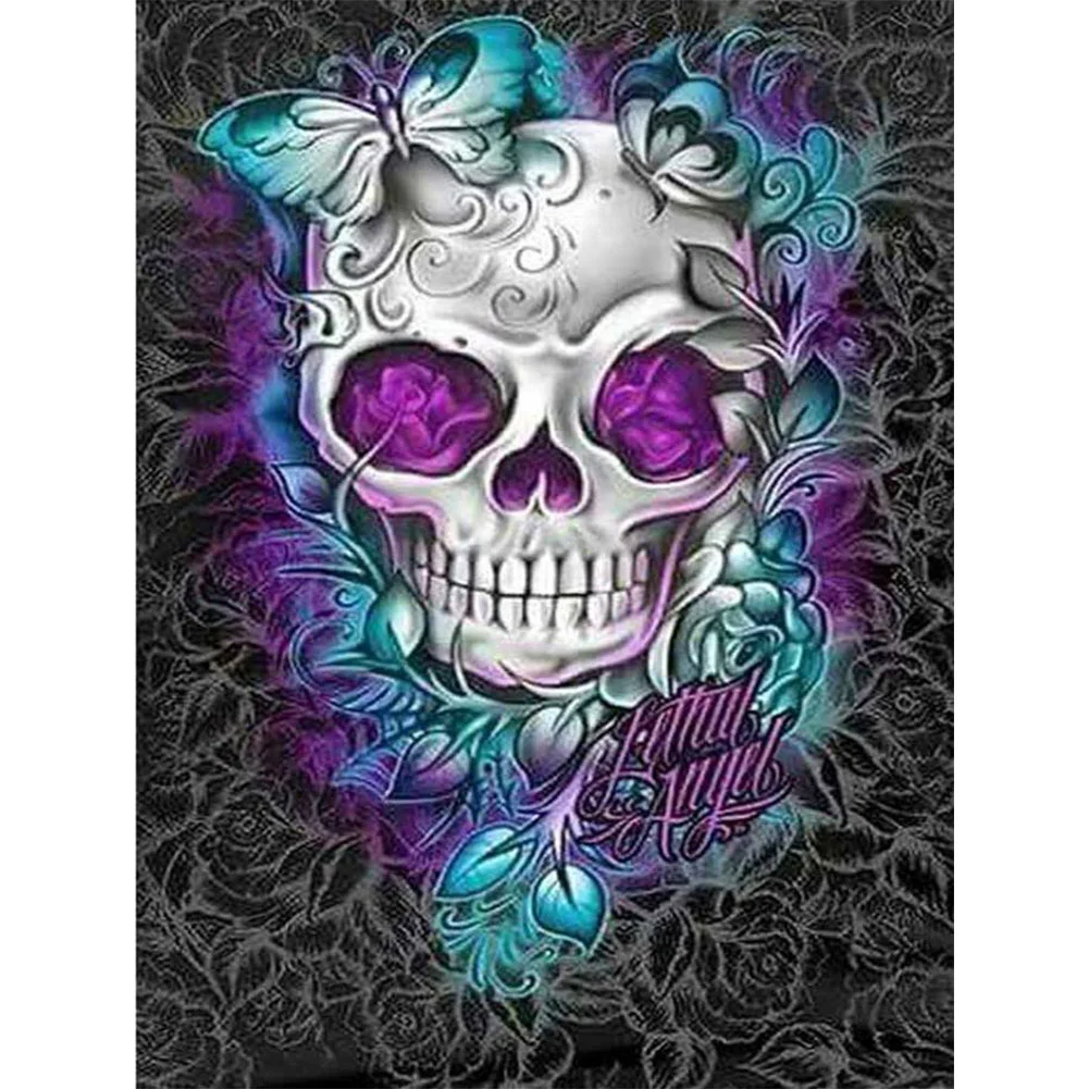 Rose Skull Diamond Painting Kits Full Round Drill Home Wall Art Decor