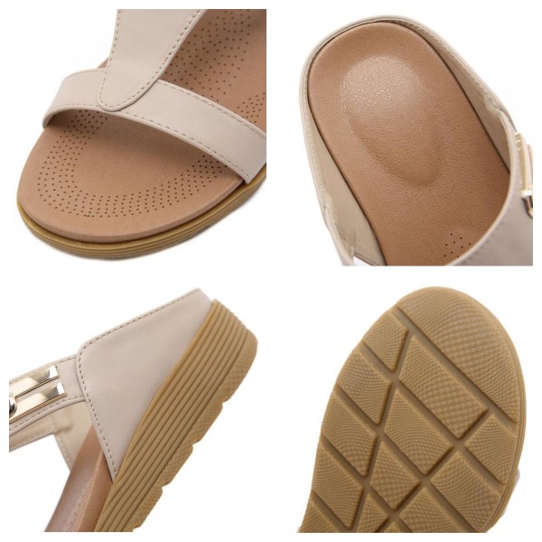 PU Leather Walking Sandals With Arch Support