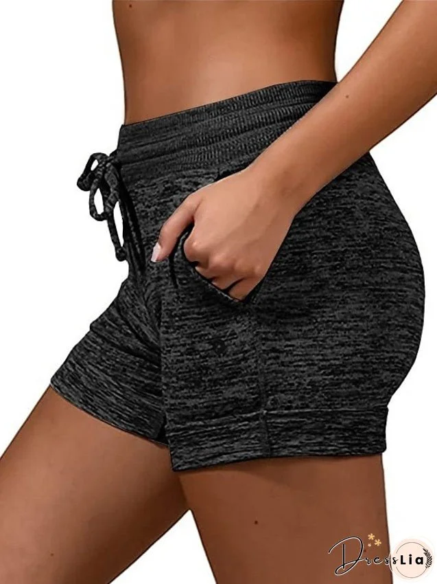 Women's Shorts Cotton Blend Black Red Burgundy Fashion Casual Daily Side Pockets Short Comfort Solid Colored S M L XL 2XL