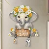 Wooden Special Shape Elephant 2 Hooks Diamond Painting Hook Rail for Home Decor
